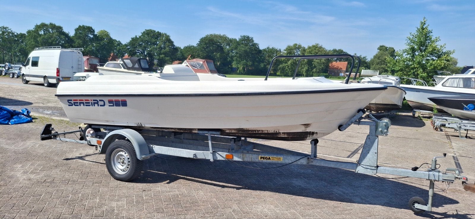 Seabird 500 console boot 20 pk johnson  op pega trailer, Ophalen, Gebruikt, 5 m, 20 pk