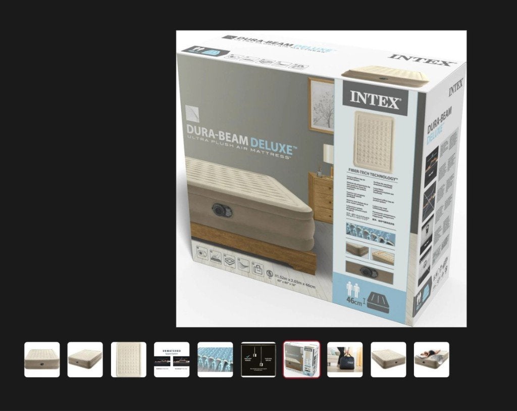 Intex Dura-Beam Deluxe Queen Luchtbed elek.pomp – als nieuw, Caravans en Kamperen, Luchtbedden, Ophalen of Verzenden, Ingebouwde pomp