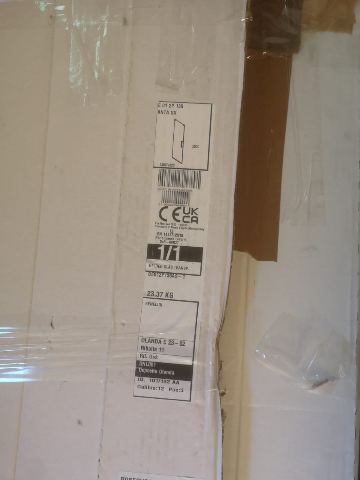 Novellini Rose PHB Douchedeur (Nieuw) + 2 Vaste Panelen, Ophalen, Zo goed als nieuw, Glas, Douche