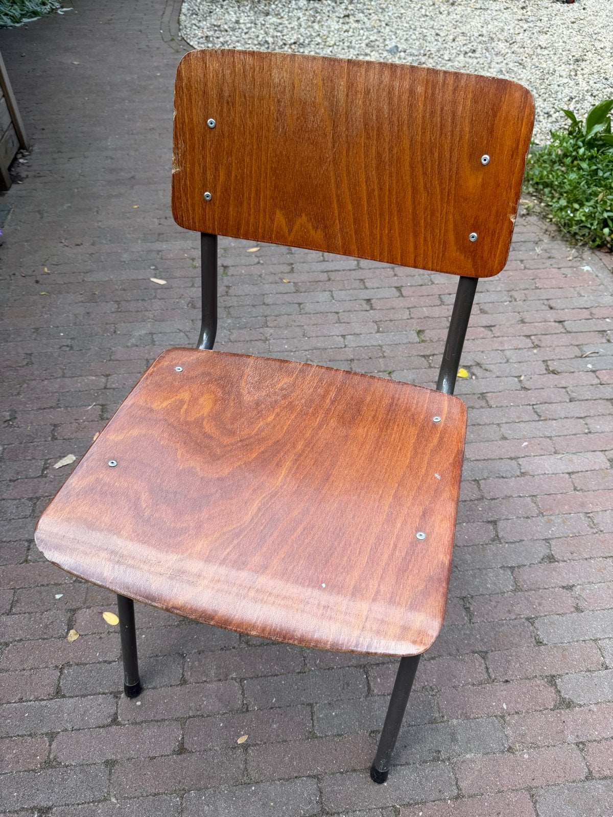 Vintage schoolstoel, Ophalen