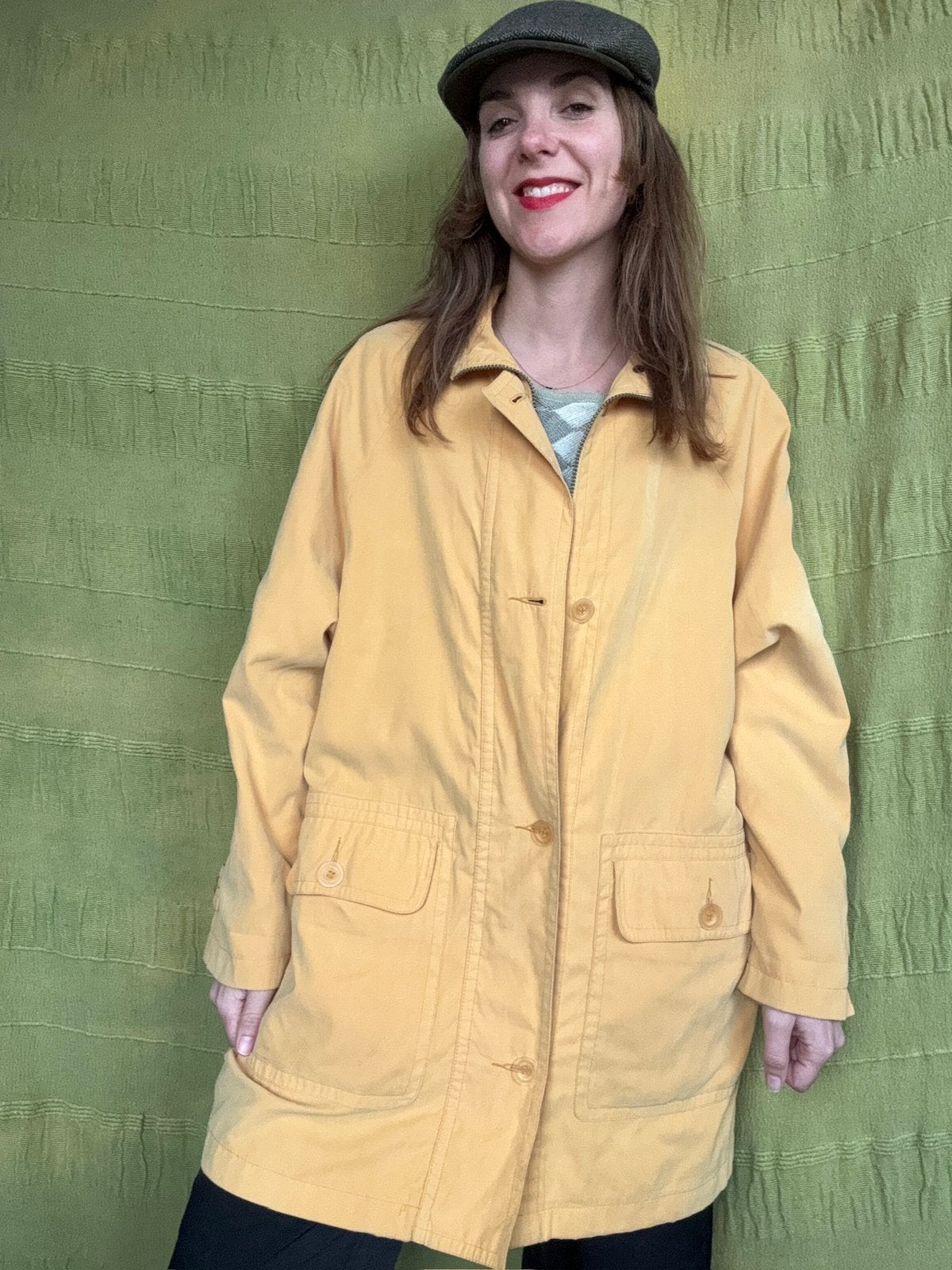 Vintage jas / parka / jack - geel - baggy, Kleding | Dames, Jassen | Zomer, Maat 38/40 (M), Hgv, Ophalen of Verzenden, Gedragen
