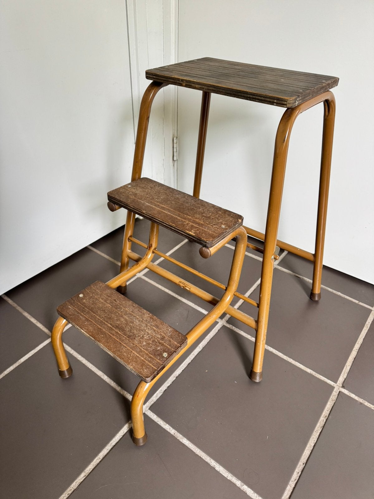 Vintage keukentrapje uitklapbaar, Ophalen of Verzenden, Hout