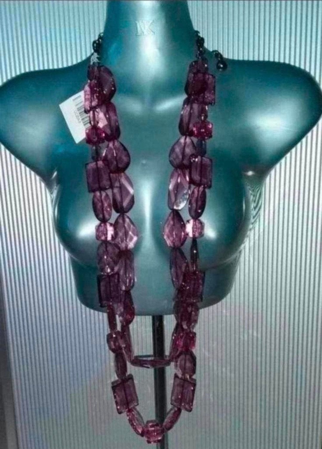 Manouk - ketting met facetkralen. 3=2 aktie., Sieraden, Tassen en Uiterlijk, Overige materialen, Verstelbaar, Verzenden, Paars
