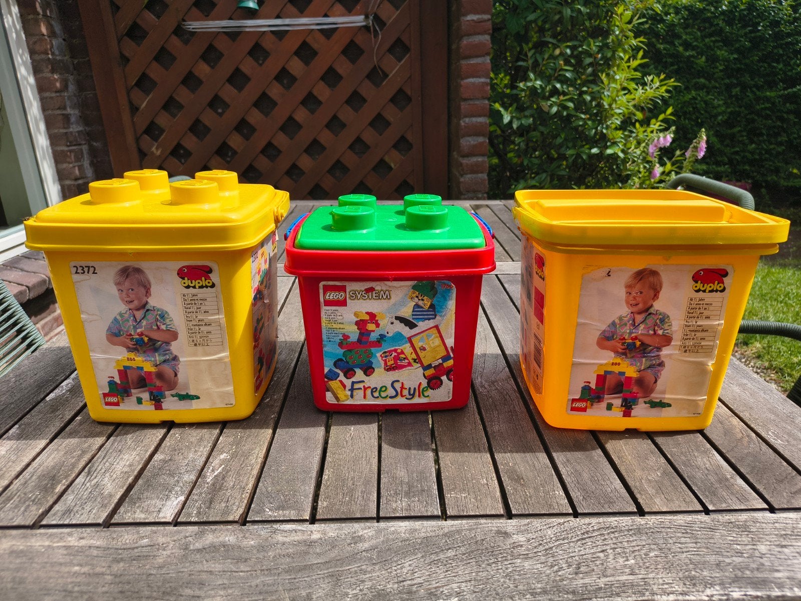 Vintage duplo bakken (leeg), Kinderen en Baby's, Speelgoed | Duplo en Lego, Ophalen, Gebruikt, Duplo