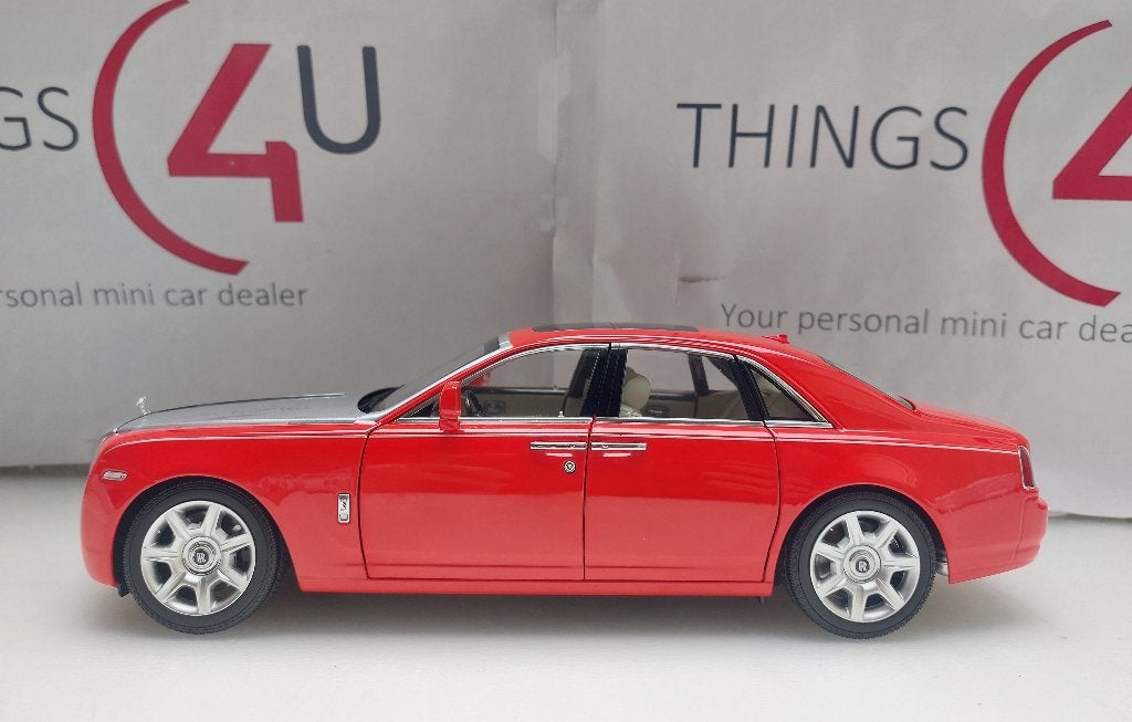 Kyosho 1:18 Rolls-Royce Ghost rood/zilver nieuw, Hobby en Vrije tijd, Modelauto's | 1:18, Ophalen of Verzenden, Nieuw, Auto, Kyosho