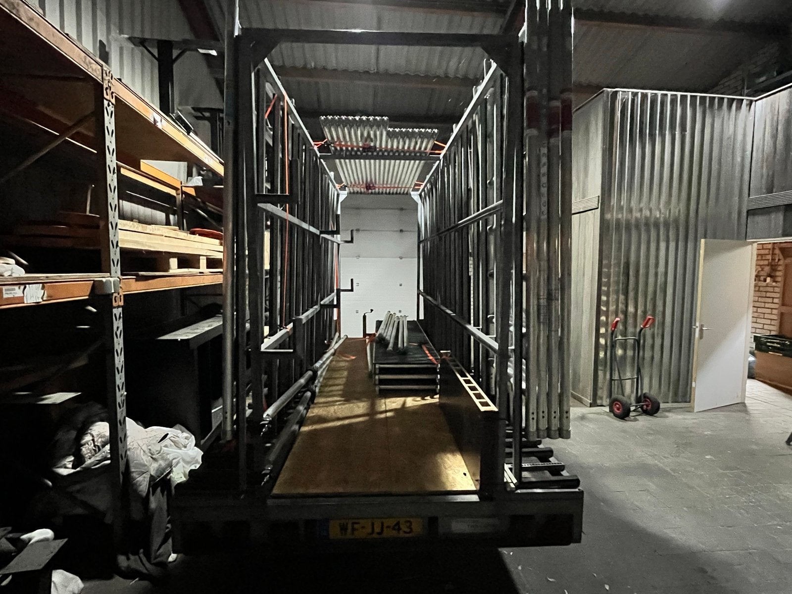 Glas/kozijn/resteel/plateau aanhanger 4x2m, Ophalen, Gebruikt