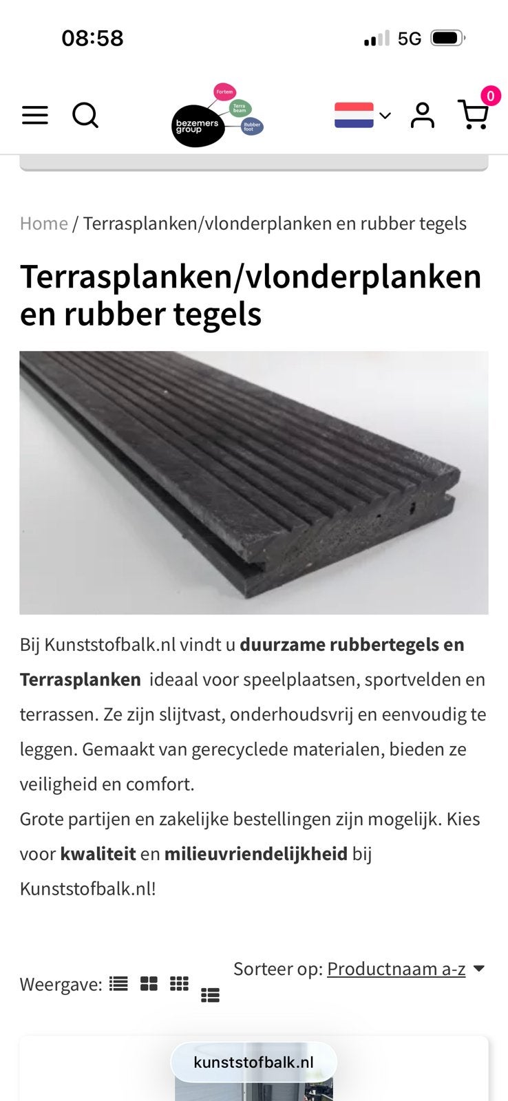 Onderhoudsvrije terrasplanken 220cm lang eigen productie!, Ophalen, Nieuw, Kunststof