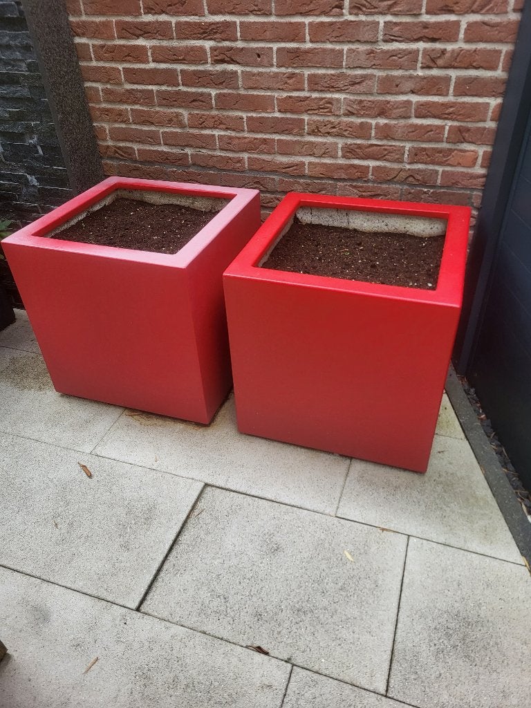 2 polyester plantenbakken, Tuin en Terras, Kunststof, Gebruikt, Vierkant, Ophalen of Verzenden