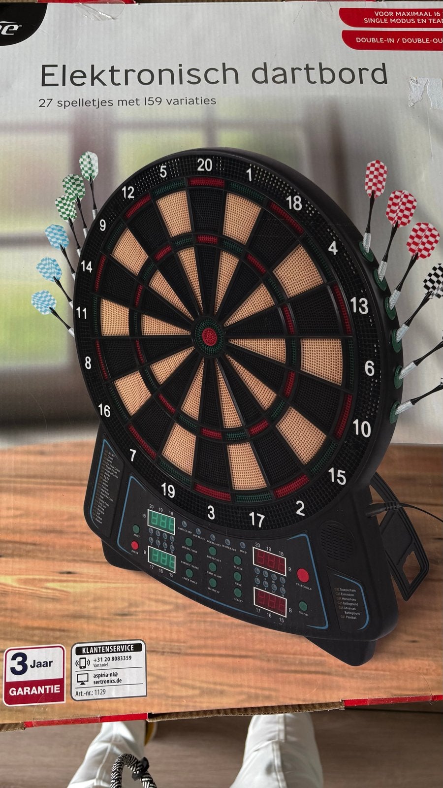Elektronisch dartbord met 27 spellen en 159 variaties, Sport en Fitness, Darts, Ophalen of Verzenden, Nieuw, Dartbord met pijlen
