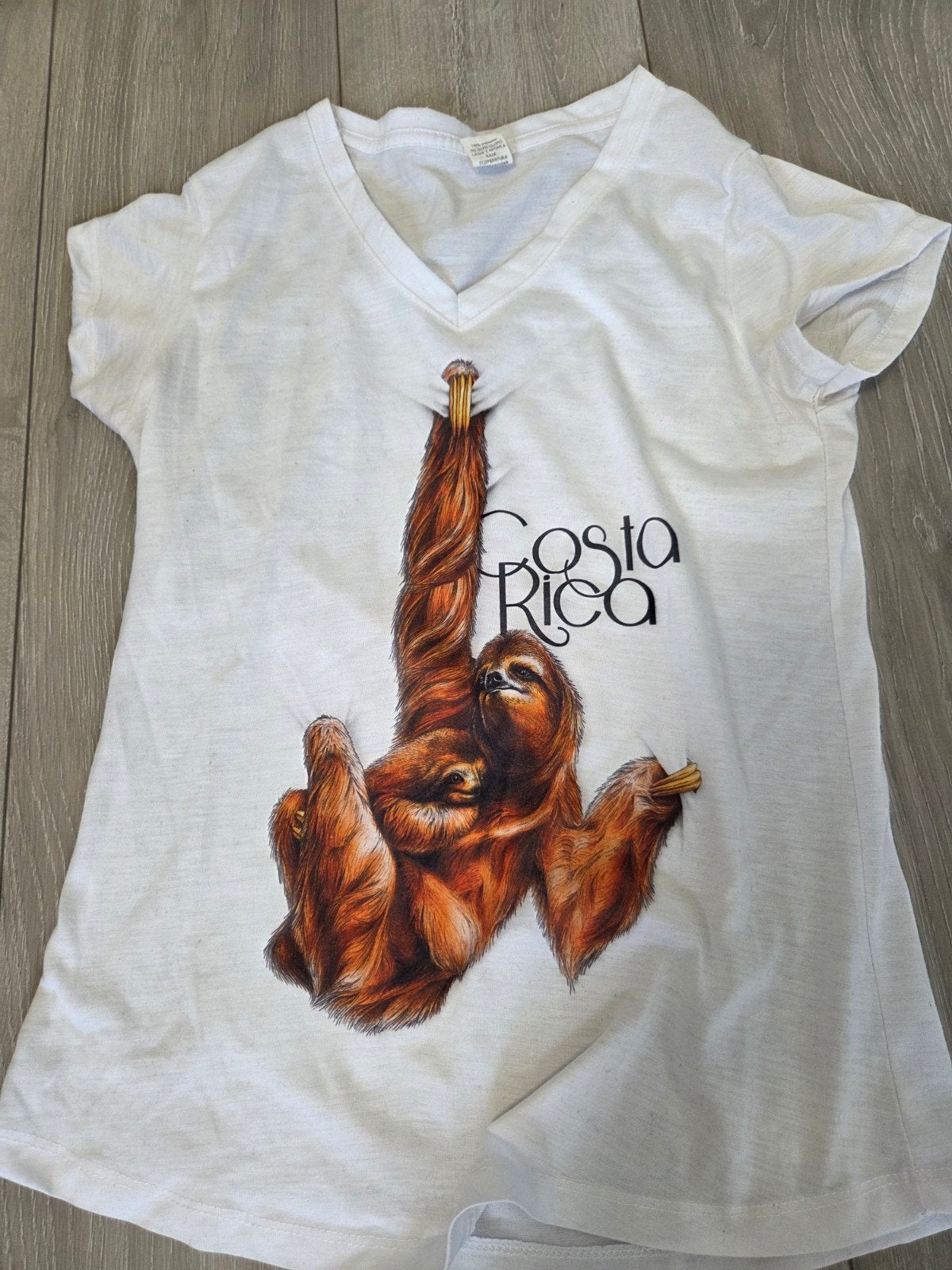 Nieuw T-shirt Costa Rica luiaard - Maat S, Kleding | Dames, Wit, Nieuw, Ophalen of Verzenden, Korte mouw