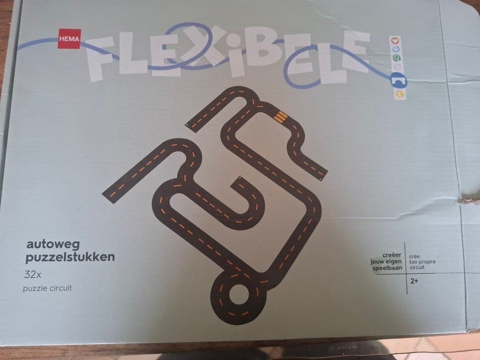 Hema Flexibele Autoweg Puzzelstukken (32 stuks), Ophalen of Verzenden, Nieuw, Bouwen