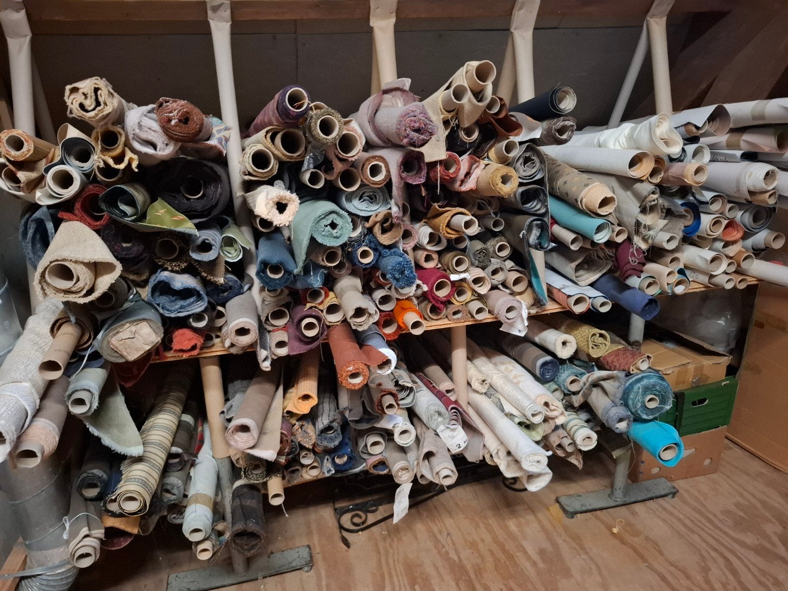 Collectie stoffen op rol diverse materialen en kleuren, Ophalen, Overige materialen, Gebruikt, Meerkleurig