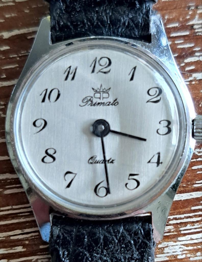 Vintage Primato Quartz dameshorloge polshorloge leren band, Sieraden, Tassen en Uiterlijk, Horloges | Dames, Overige merken, Leer