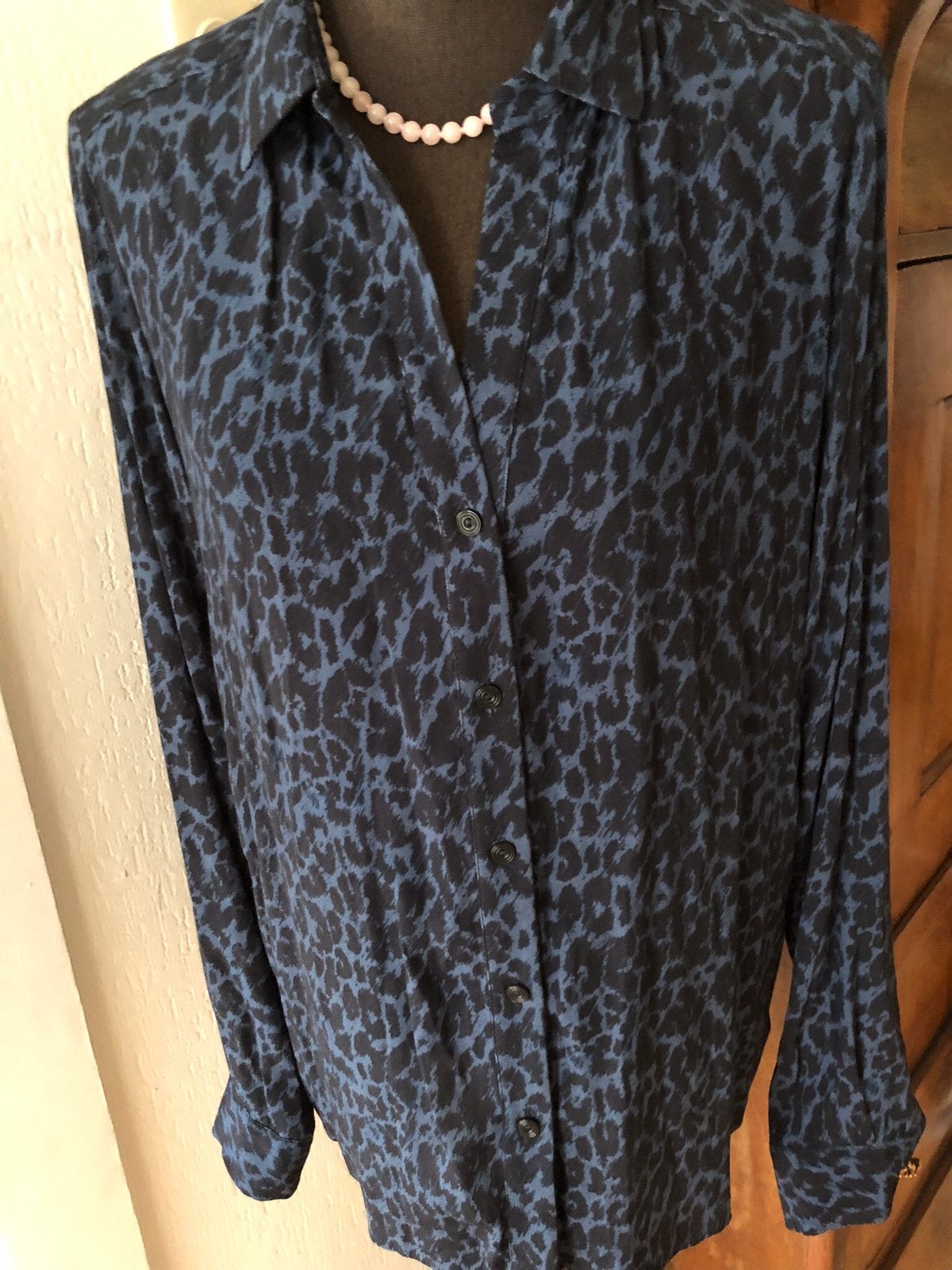 Fabienne chapot blous M, Kleding | Dames, Verzenden, Zo goed als nieuw, Maat 38/40 (M), Blauw