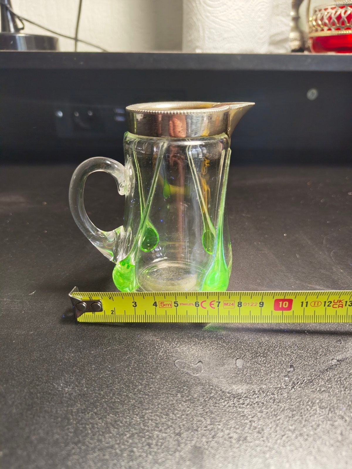 Art Nouveau uranium glas schenkkan, Stevens & williams, c. 1, Antiek en Kunst, Antiek | Glas en Kristal, Ophalen of Verzenden
