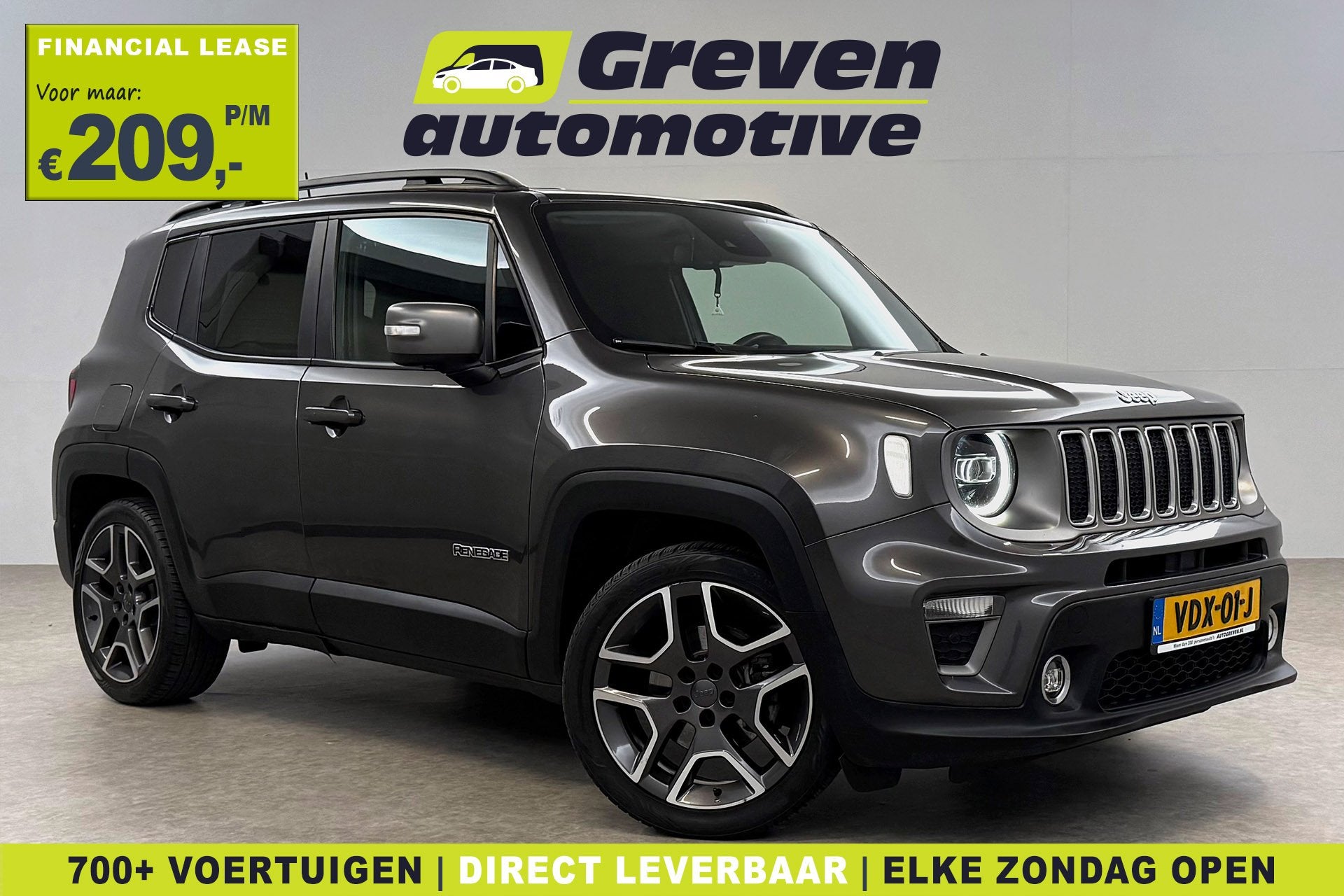 Jeep Renegade 1.3T Limited 151PK | Grijs Kenteken | VAN | Ca, Stof, Gebruikt, 4 cilinders, Bedrijf