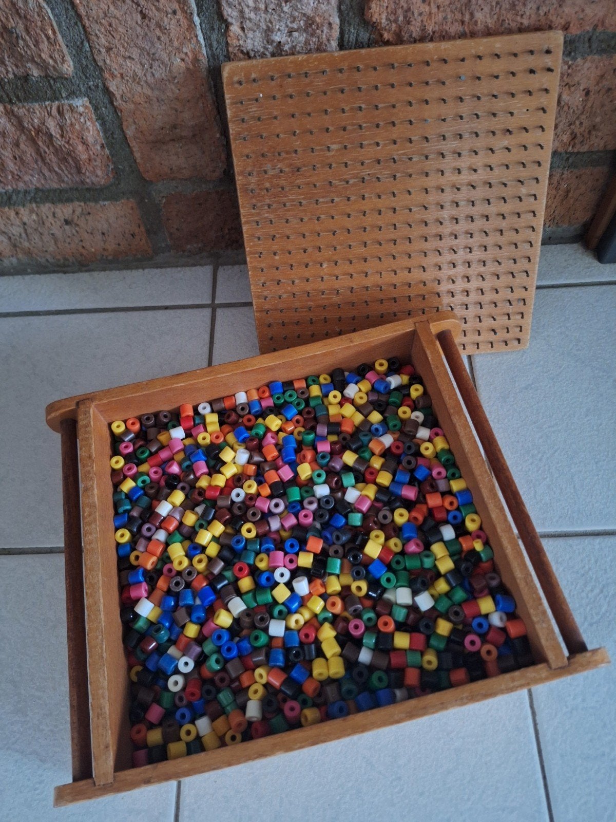 Vintage kralenplank, Kinderen en Baby's, Ophalen of Verzenden, Gebruikt, Jongen of Meisje