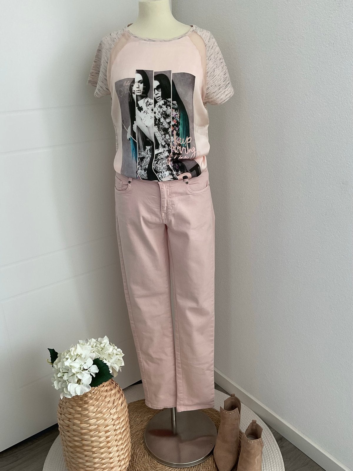 Soyaconcept babyroze broek maat 40 - Uitstekende staat, Kleding | Dames, Maat 38/40 (M), Verzenden, Zo goed als nieuw, Roze