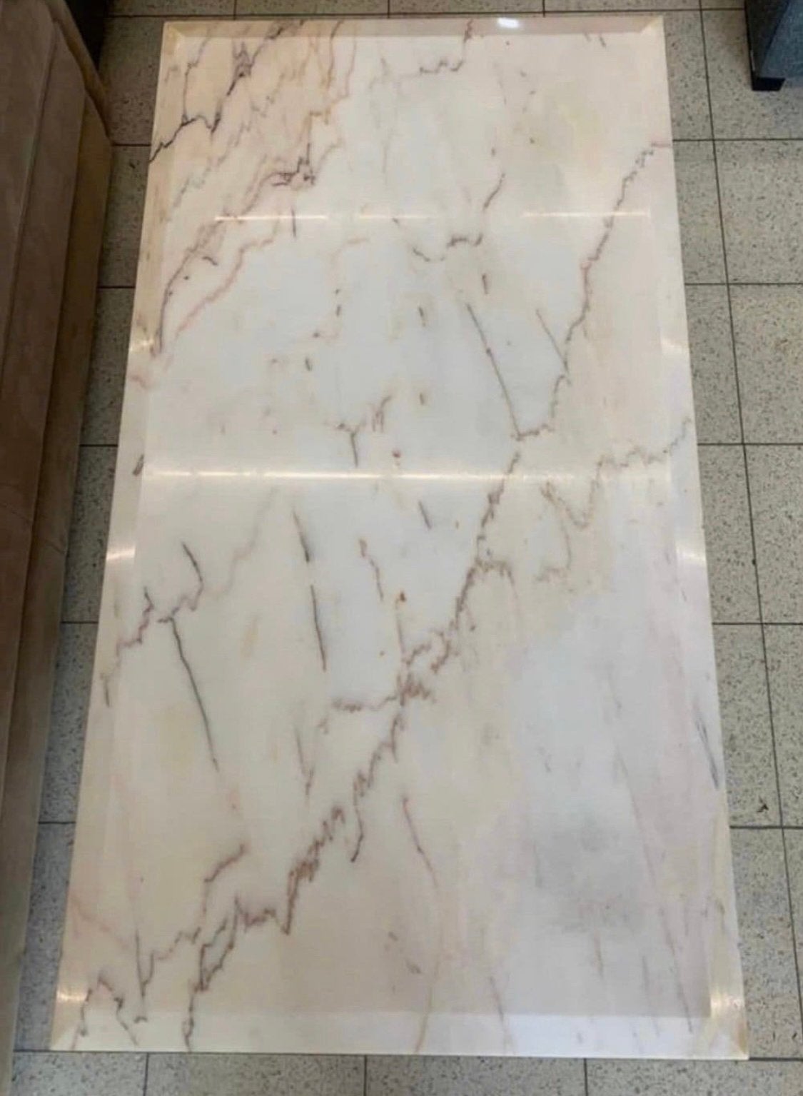 Salontafel Vintage echt Carrara marmeren tafel uit jaren 70., Ophalen of Verzenden
