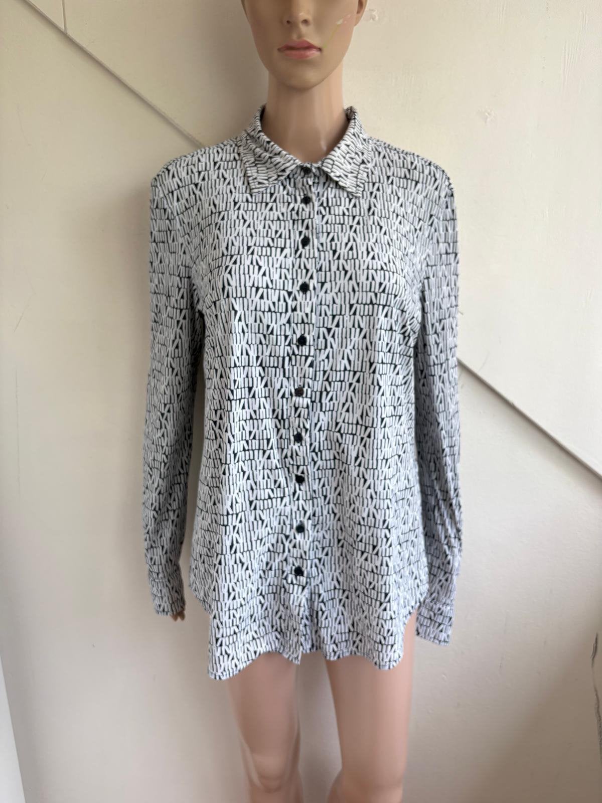 Studio Anneloes travelstof blouse maat L wit donkerblauw, Ophalen of Verzenden, Zo goed als nieuw, Maat 42/44 (L), Overige kleuren