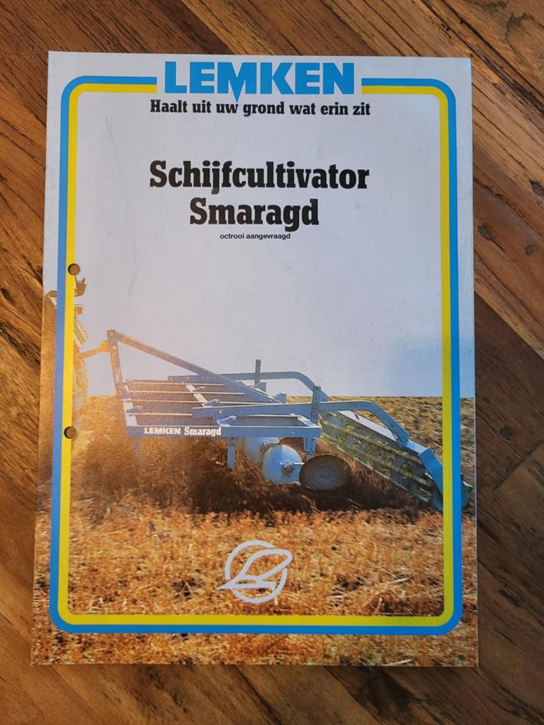 tractor folder Lemken schijfcultivator Smaragd, Boeken, Catalogussen en Folders, Ophalen of Verzenden, Zo goed als nieuw