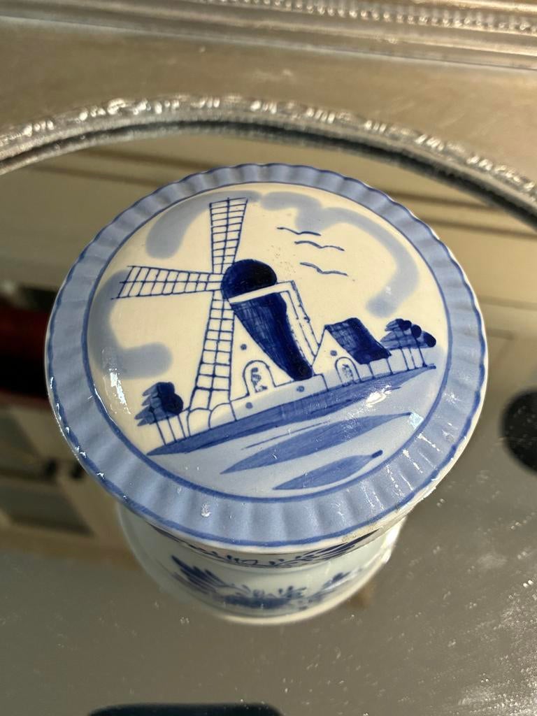 vintage Jäger Eisenberg Blau Saks doosje met molen decoratie, Antiek en Kunst, Antiek | Porselein, Ophalen of Verzenden