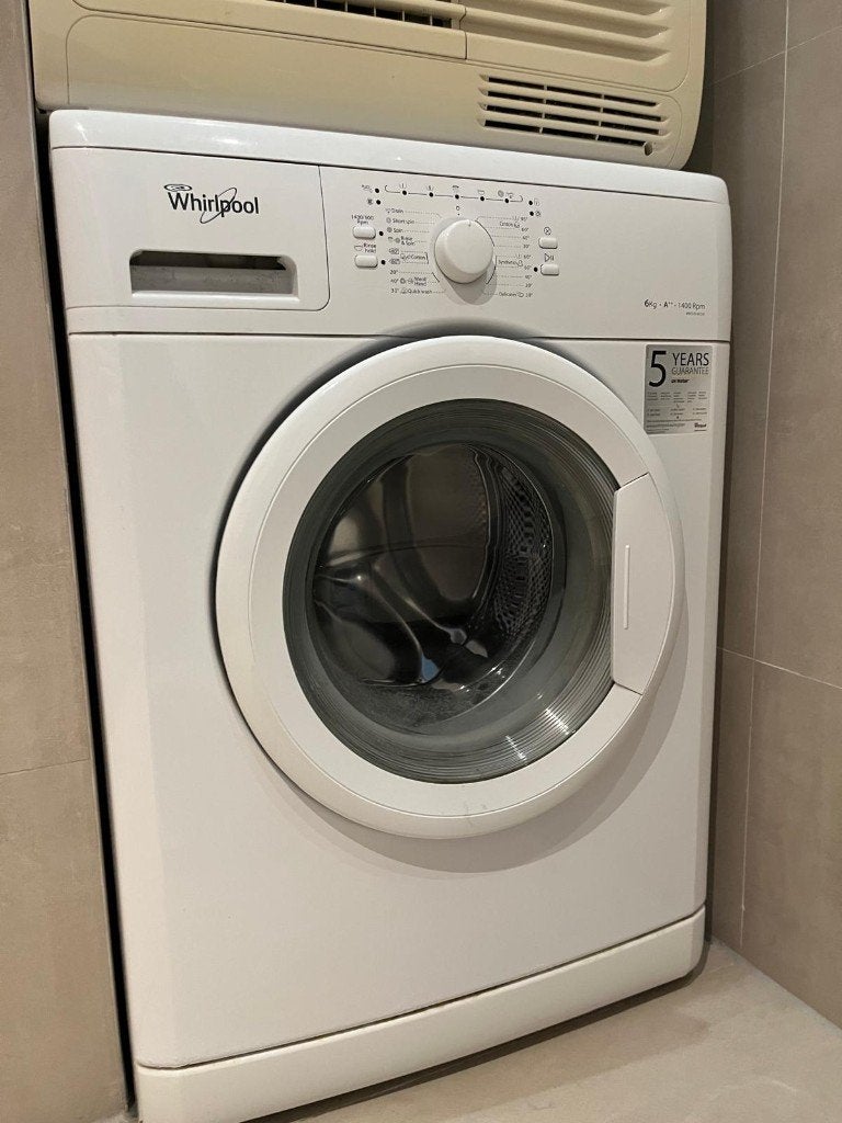 GRATIS Whirlpool Wasmachine 6kg + Condensdroger, 6 tot 8 kg, Ophalen, Gebruikt, 85 tot 90 cm