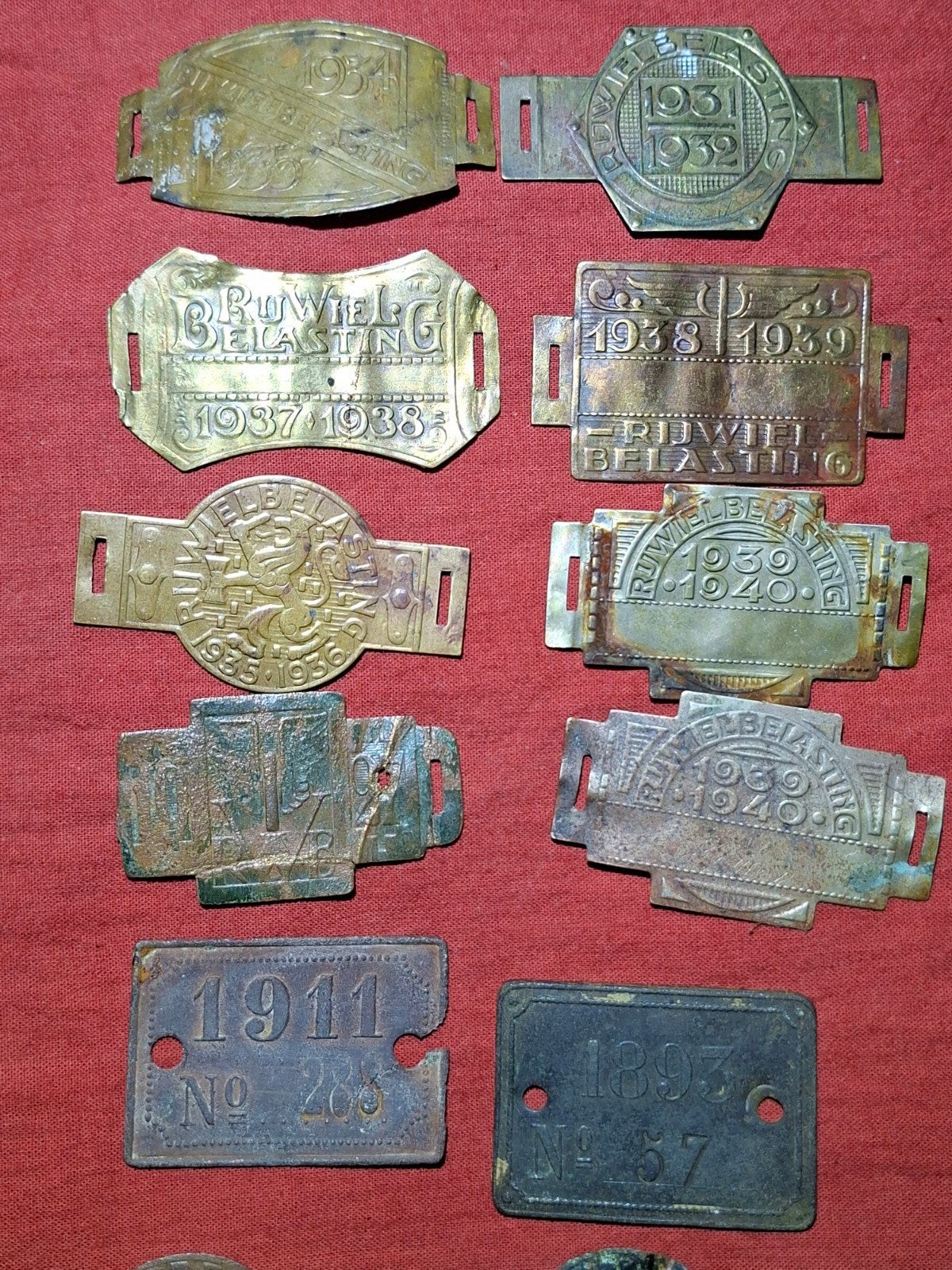 Lotje rijwielbelasting plaatjes, Verzamelen, Ophalen of Verzenden, Overige soorten, Nederland, Embleem of Badge
