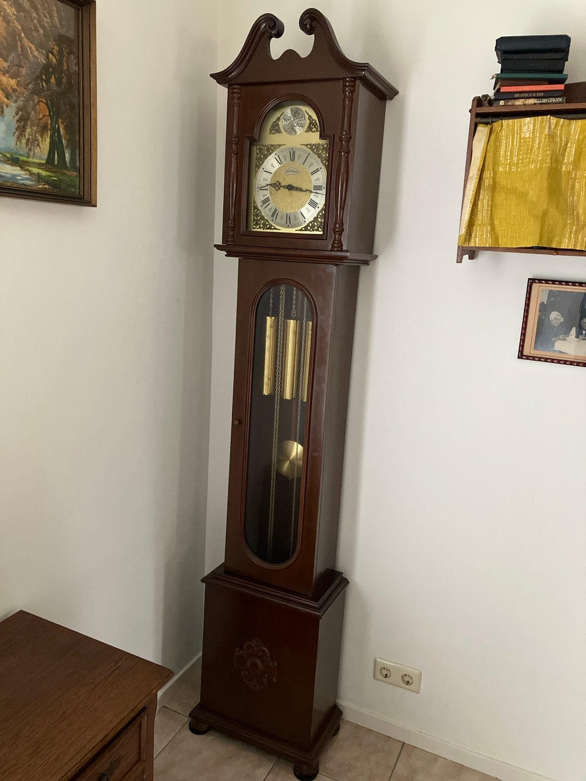 Antieke staande klok - Tempus Fugit, Ophalen