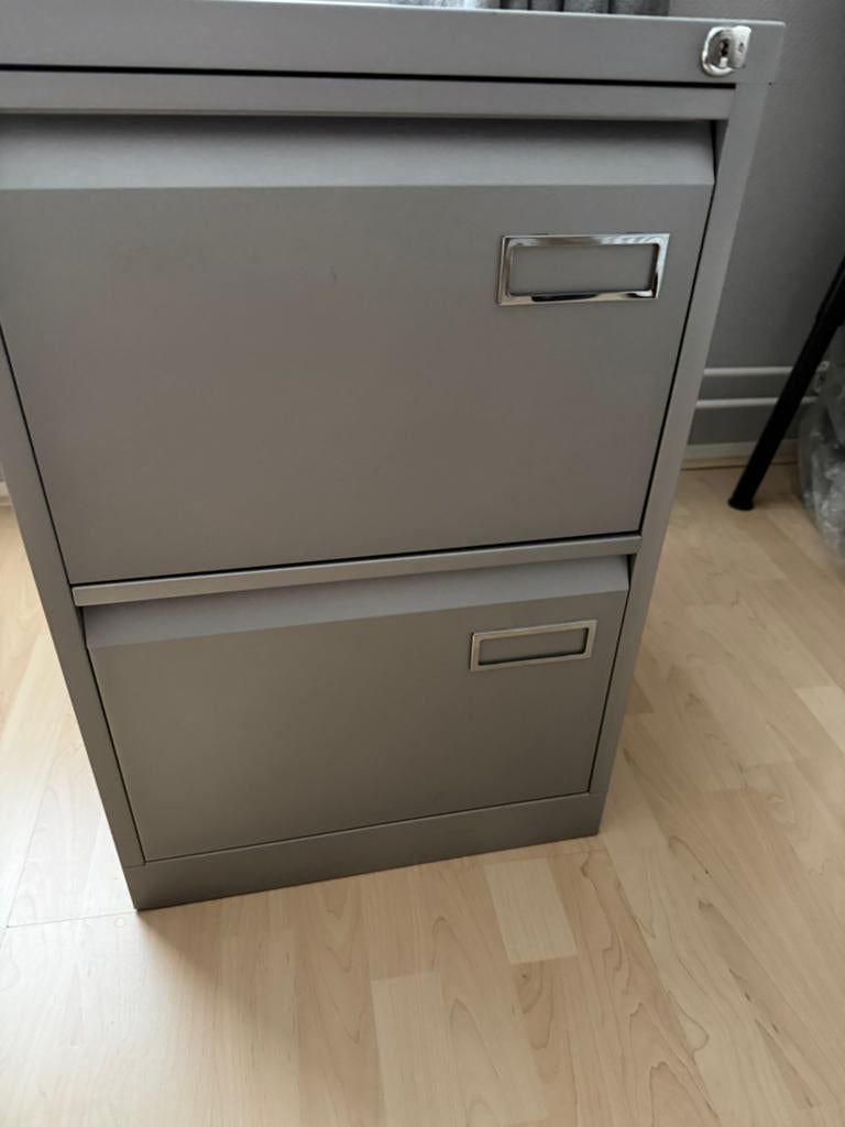 Dossierkast antraciet met 2 lades en hangmappen, Ophalen, Minder dan 50 cm, Gebruikt, Minder dan 100 cm
