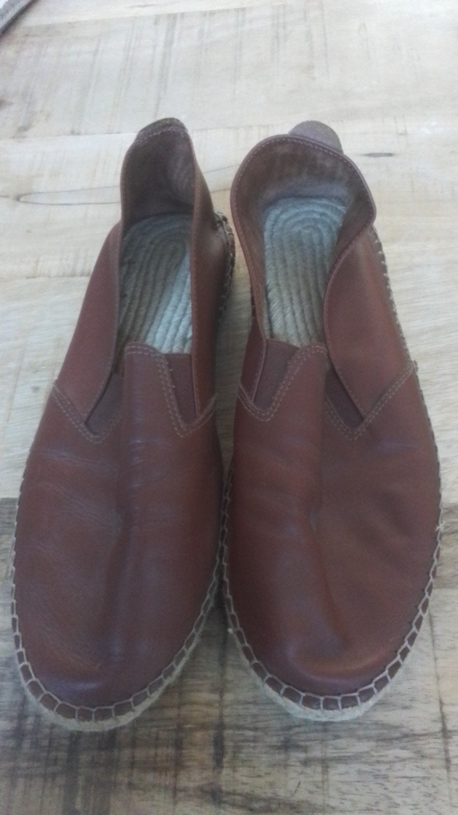Lederen espadrilles maat 44, Ophalen of Verzenden, Zo goed als nieuw, Bruin