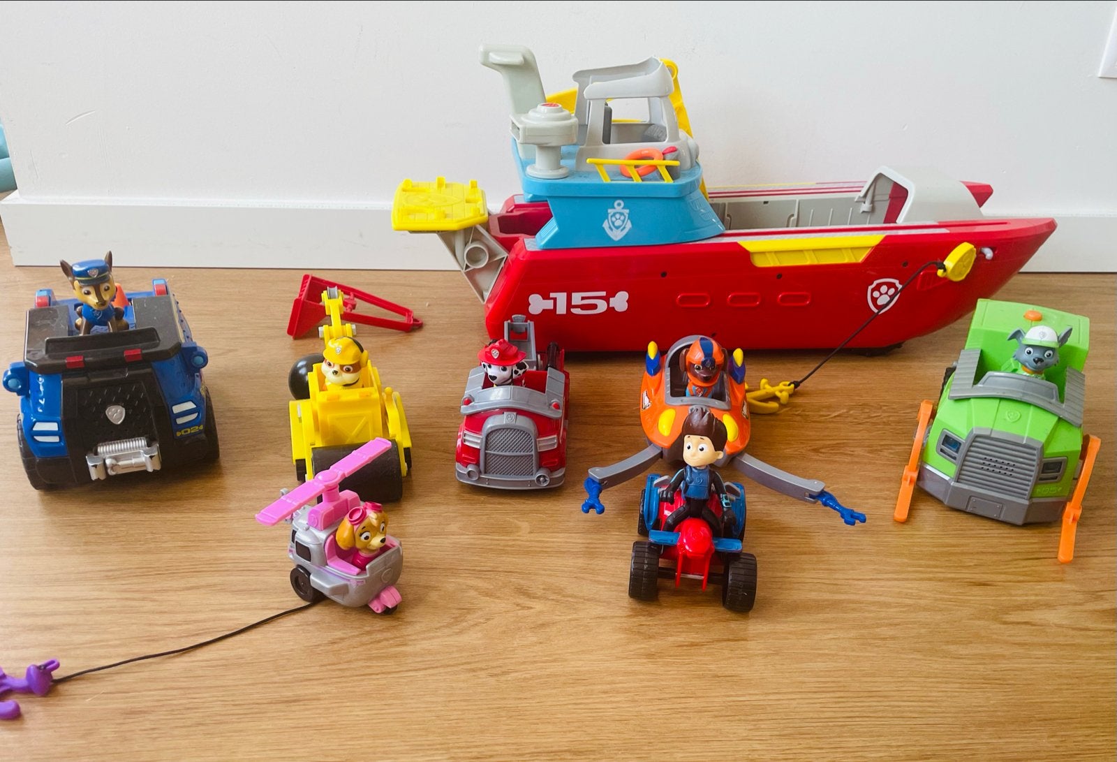 Complete PAW Patrol set – Ryder + 6 pups met voertuigen, Ophalen, Gebruikt