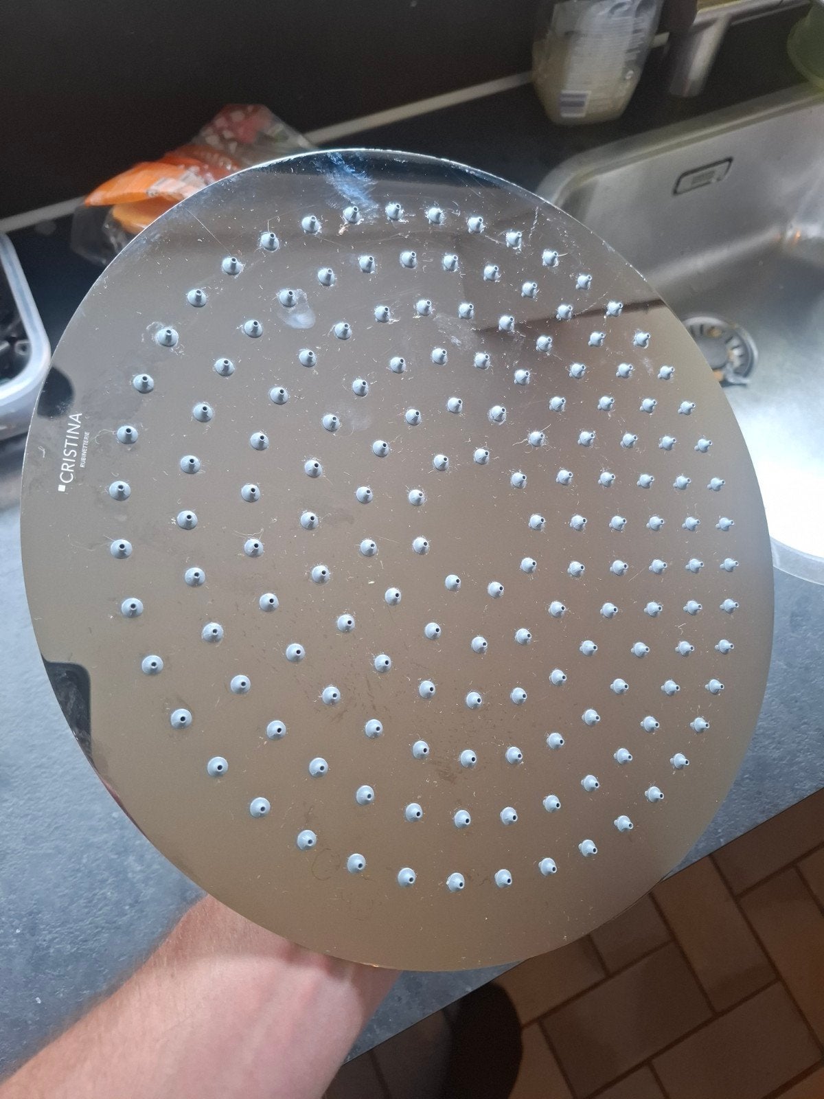 Cristina Hoofddouche Ø 300 Chroom, Doe-het-zelf en Verbouw, Sanitair, Ophalen of Verzenden, Zo goed als nieuw, Chroom, Douche