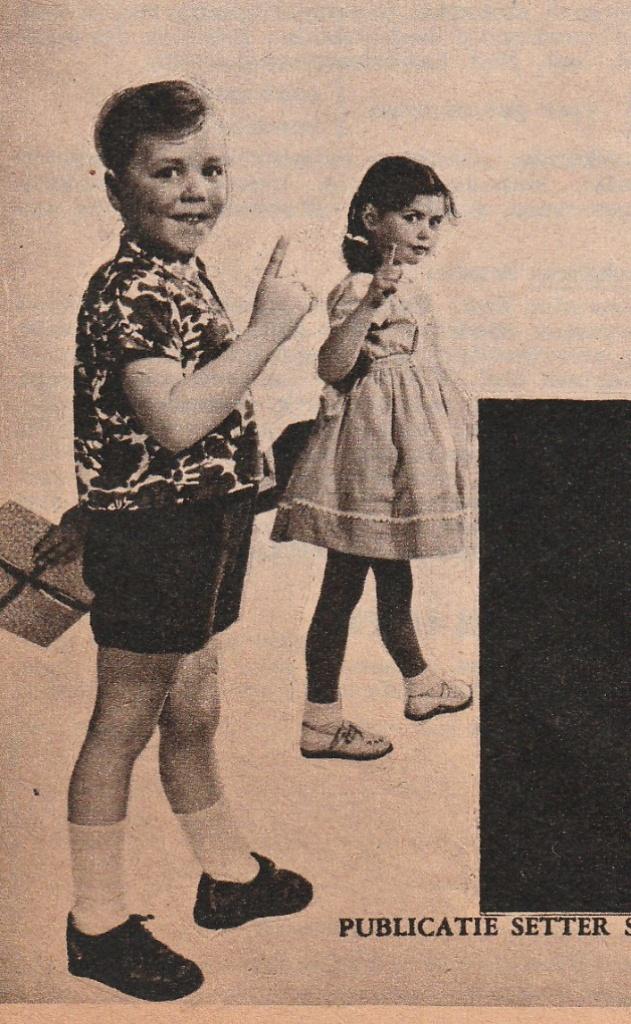 Retro reclame 1954 Setter Set jongetje meisje moederdag, Verzenden, Overige typen