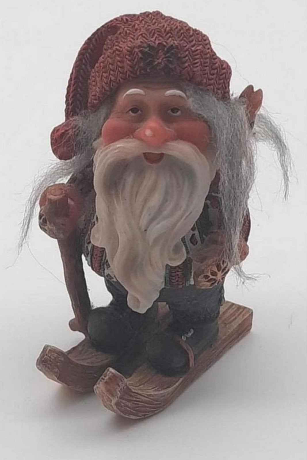 Vintage Noorse Nord Suvenir beeldje Kabouter op skies, Ophalen of Verzenden, Zo goed als nieuw, Fantasy