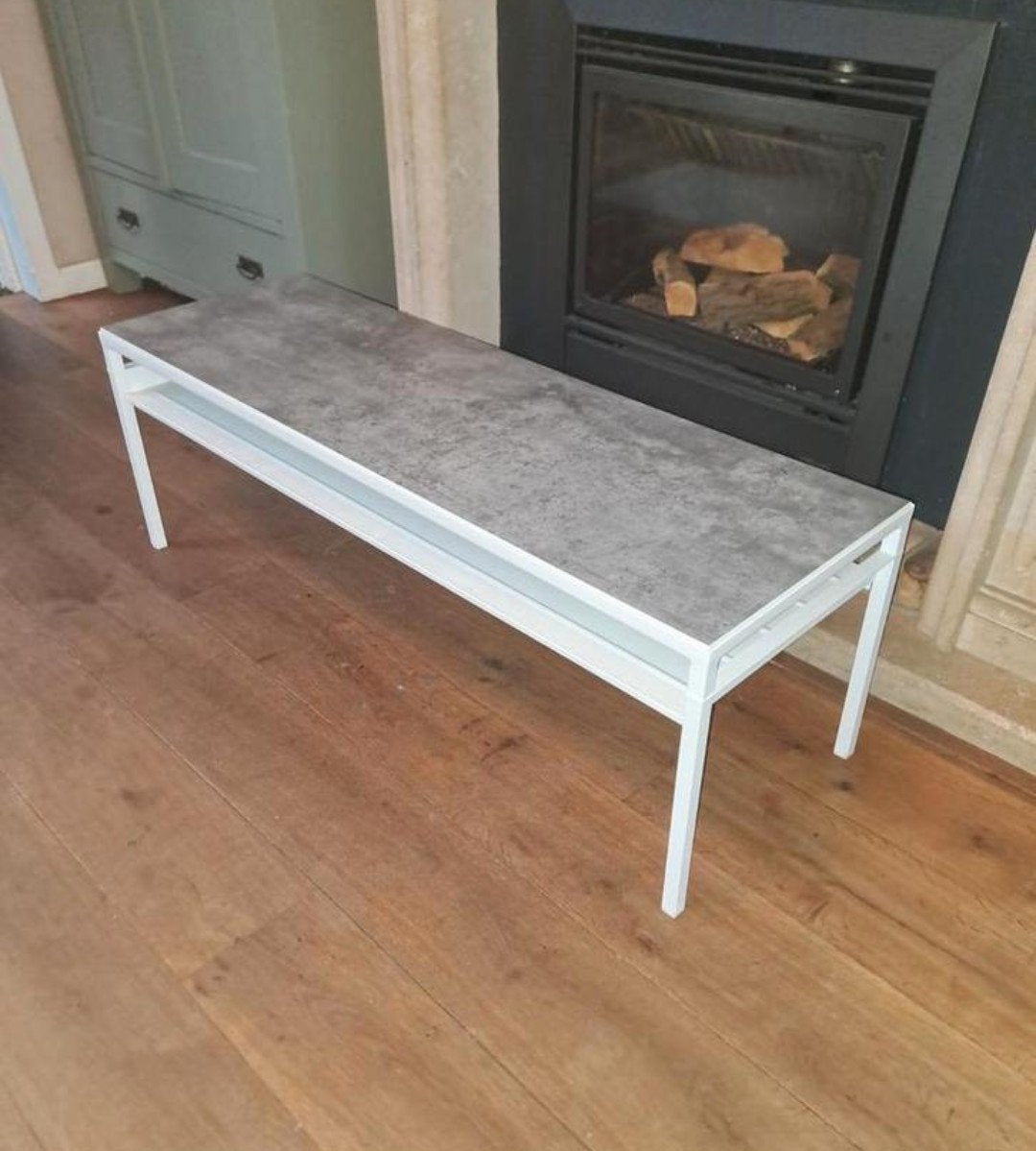 Zgan Ikea NYBODA salontafel met een dubbelzijdig blad., Ophalen, Zo goed als nieuw