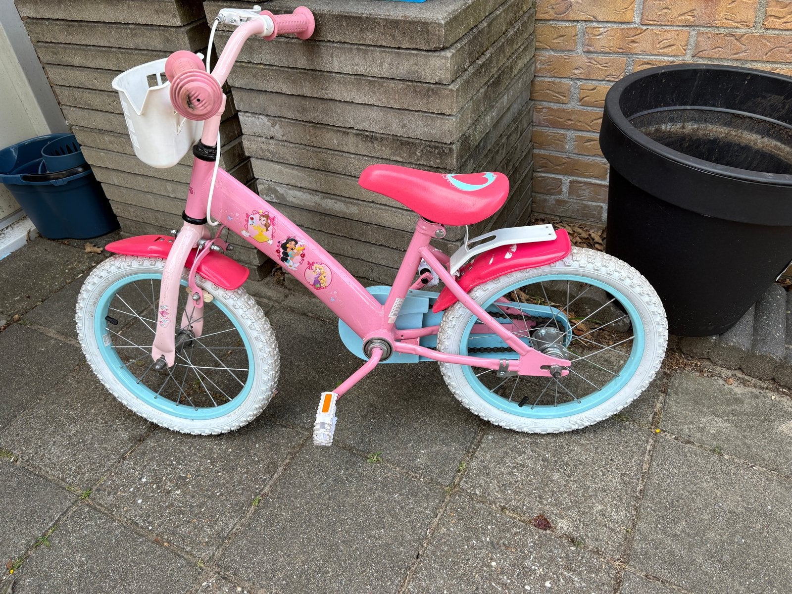 Prinses Kinderfiets / meisjesfiets 16 inch, Ophalen, Zo goed als nieuw, Terugtraprem, 16 tot 20 inch