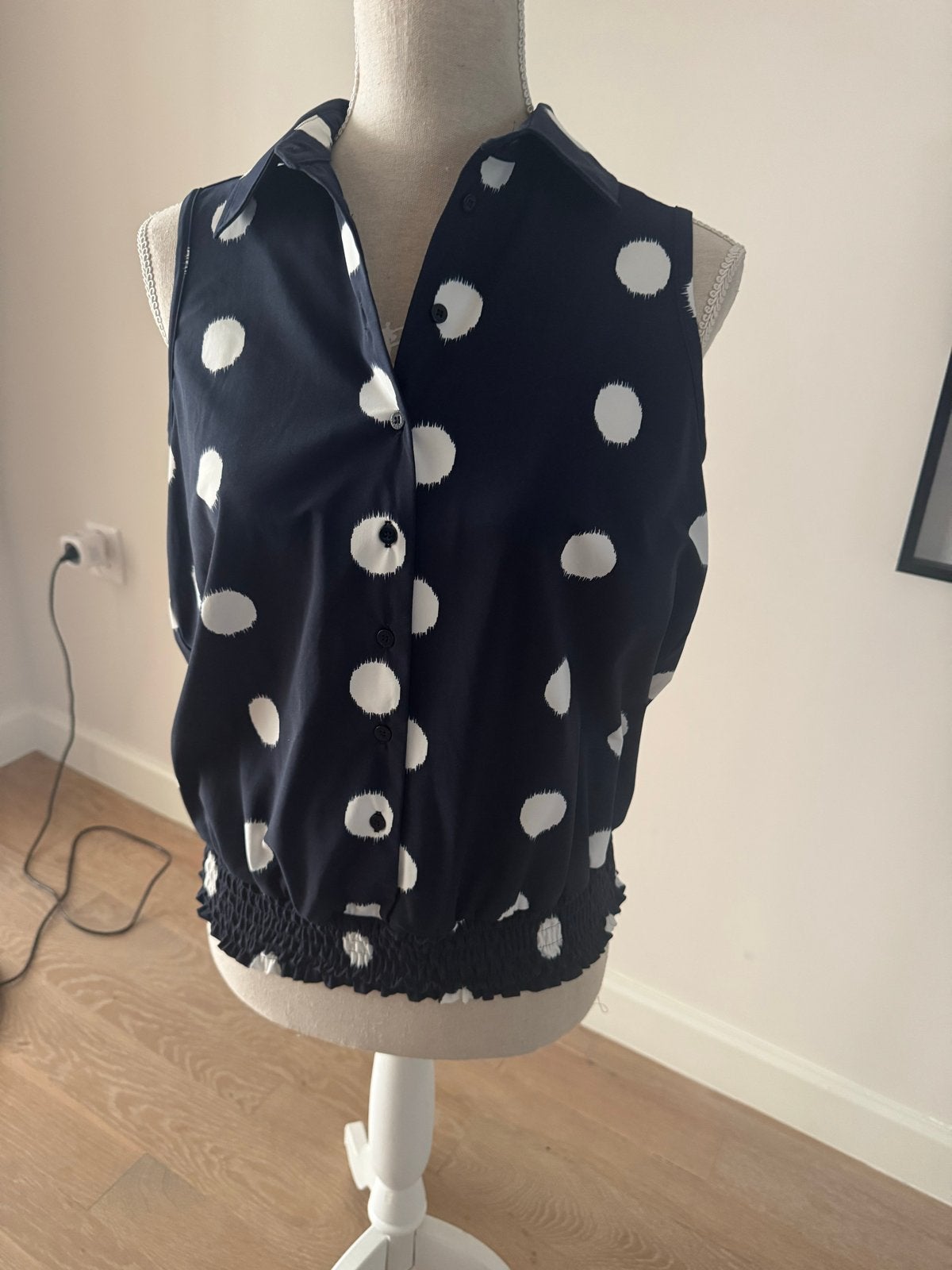 Studio Anneloes Top - Blauw wit Travelstof, Ophalen of Verzenden, Zo goed als nieuw, Blauw, Zonder mouw