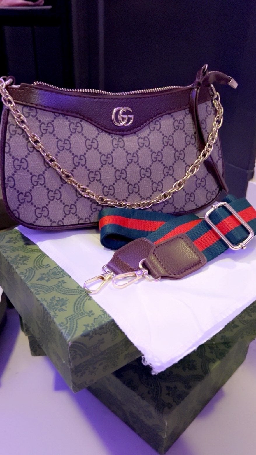 Gucci bag ophidia, Ophalen of Verzenden, Zo goed als nieuw, Bruin, Schoudertasje