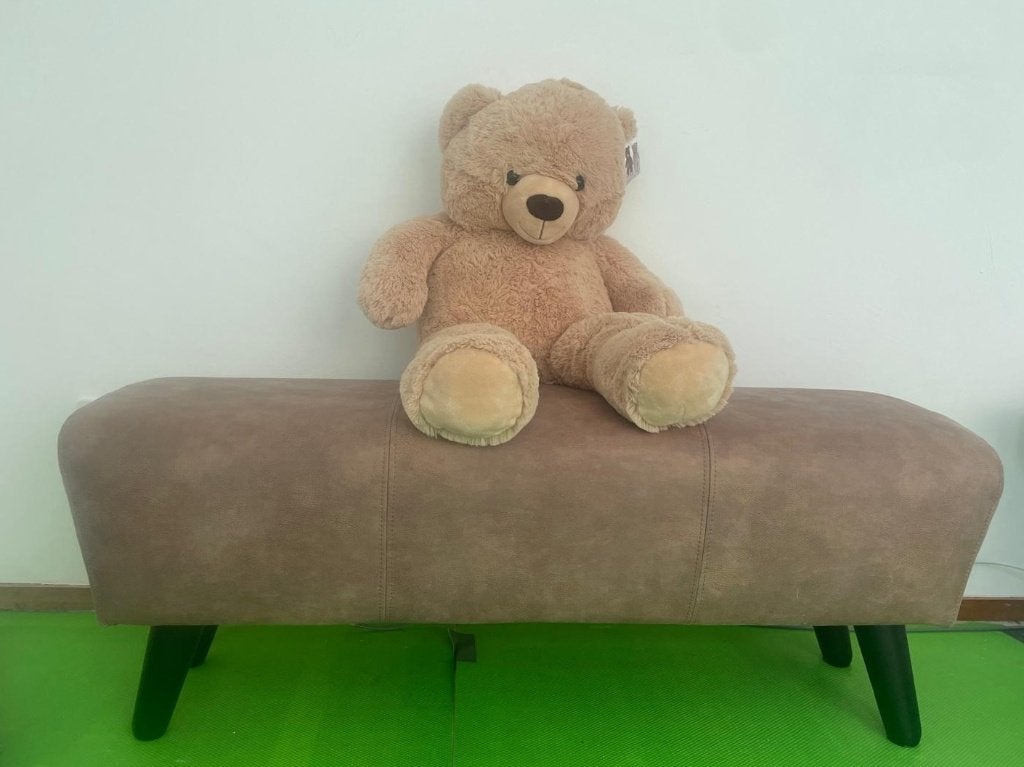 Leren bankje / hocker 123 cm, Ophalen, Zo goed als nieuw, Overige materialen