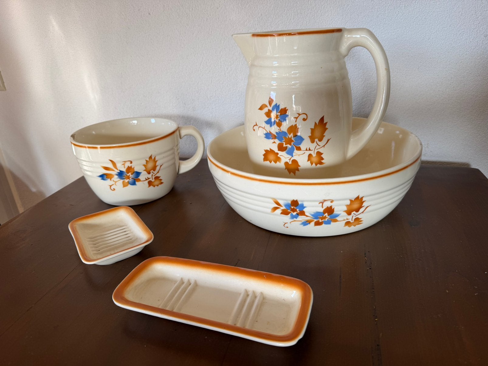 Vintage lampetstel compleet Steingut Colditz, Ophalen of Verzenden