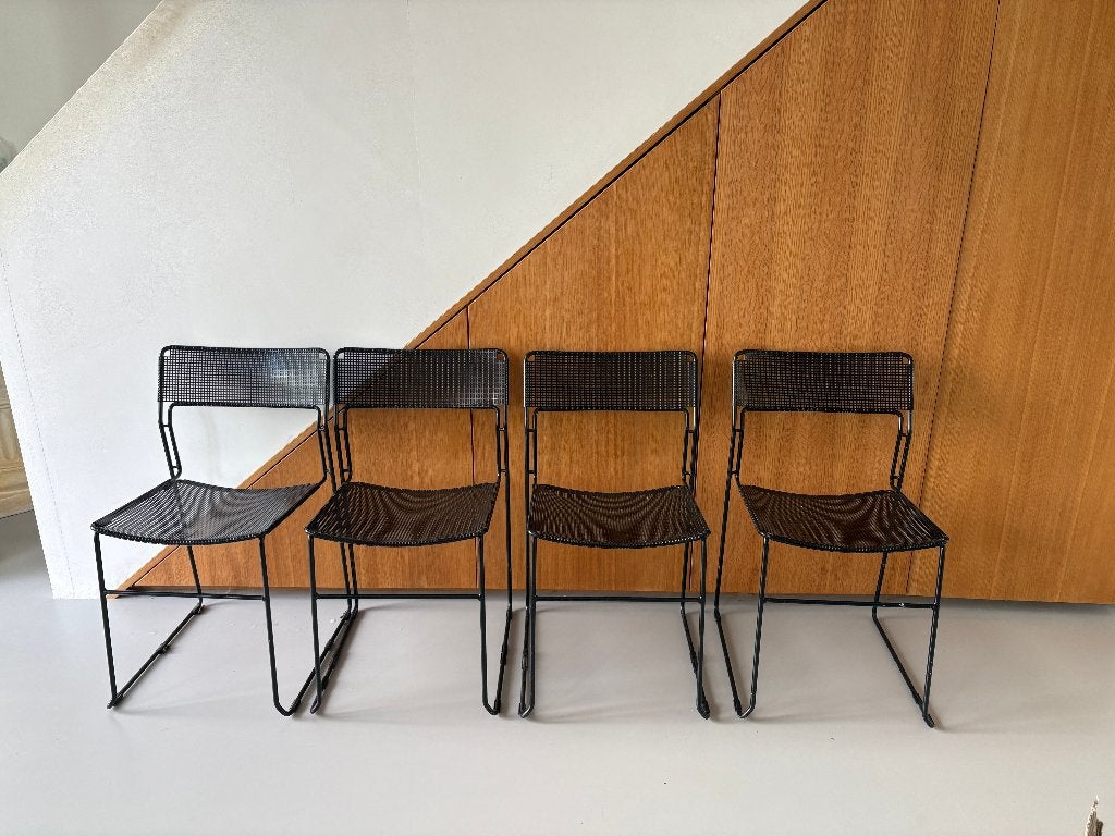 4x Arrben Sultana Dining Chairs, Gebruikt, Zwart, Arrben Italy, Ophalen of Verzenden