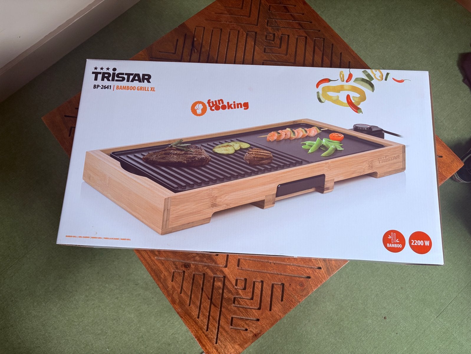 Tristar BP-2641 Bamboe Grill XL - Nieuw in doos, Ophalen, Nieuw, Tafelgrill