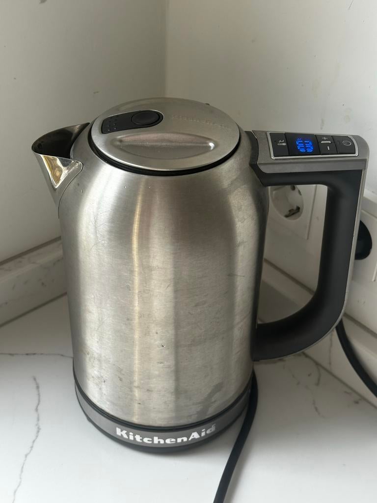Kitchenaid RVS Waterkoker 1.7 Liter - Zilver, Witgoed en Apparatuur, Waterkokers, 1 tot 2 liter, Ophalen of Verzenden, Gebruikt
