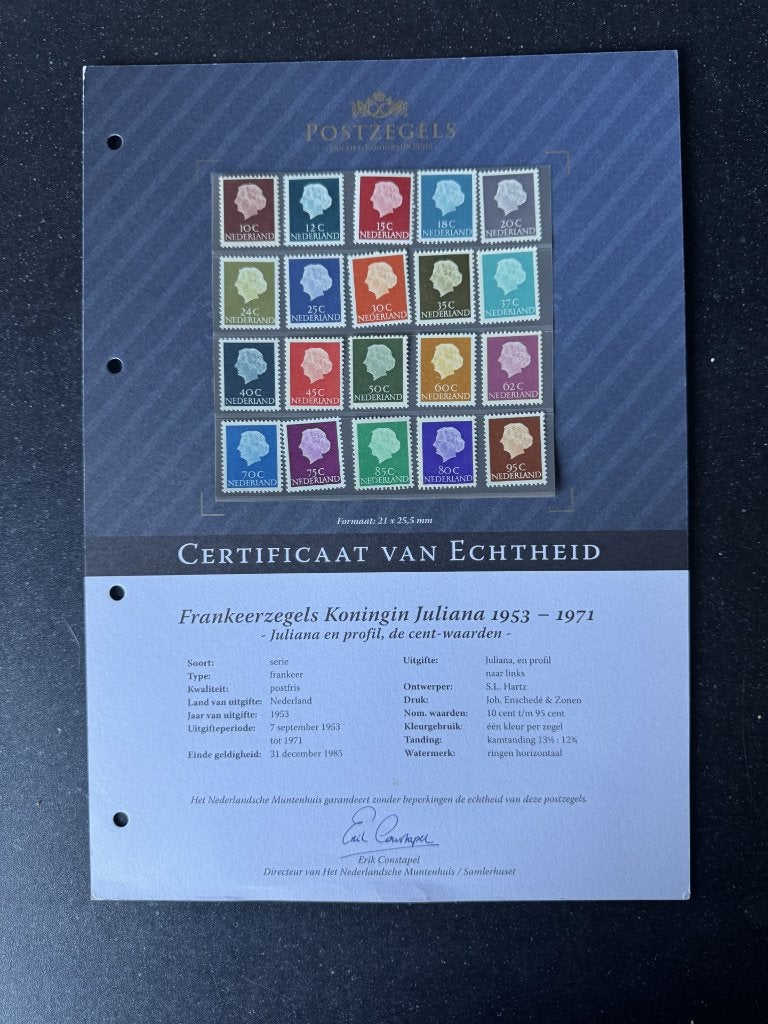 Complete serie postzegels Koningin Juliana 1953–1971, Ophalen of Verzenden, Na 1940, Postfris