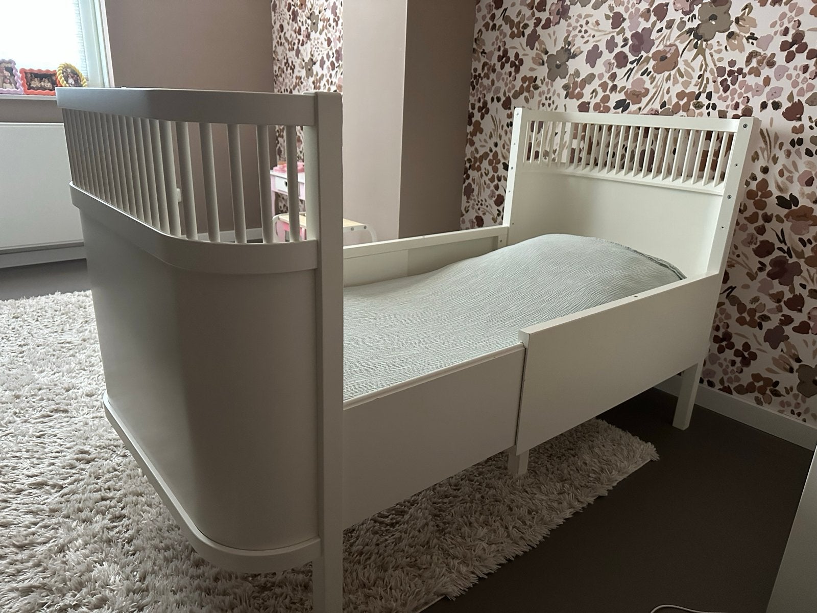 Sebra Meegroeibed Baby & Junior - Classic White, Kinderen en Baby's, Kinderkamer | Bedden, Ophalen, 70 tot 85 cm, Zo goed als nieuw