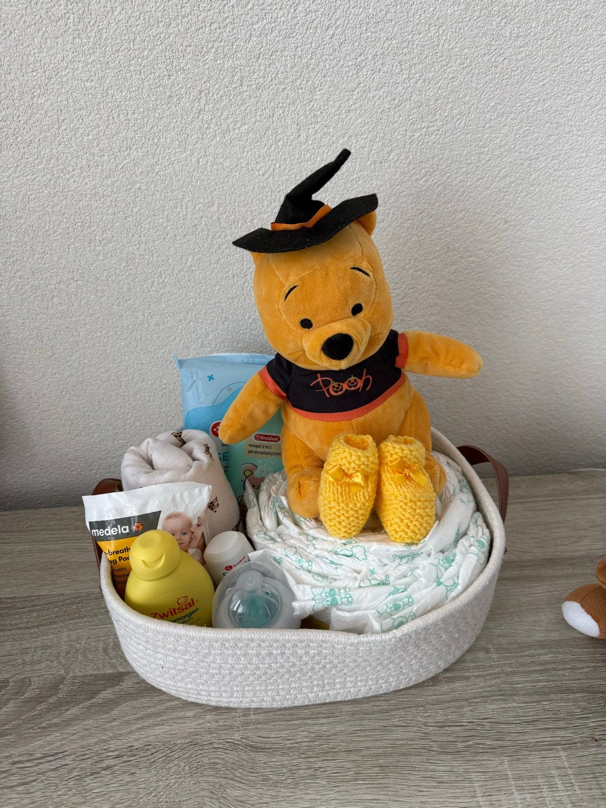 Complete Kraammand: Woezel & Pip, Pooh & Babybenodigdheden, Ophalen, Nieuw, Kraamcadeau