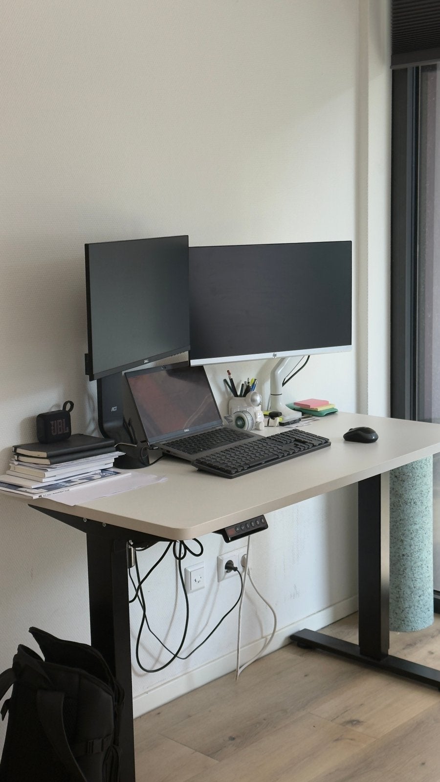 FlexiSpot E1 Electric Sit-Stand Desk – Excellent Condition, Ophalen, Zo goed als nieuw, Wit, Zit-sta bureau