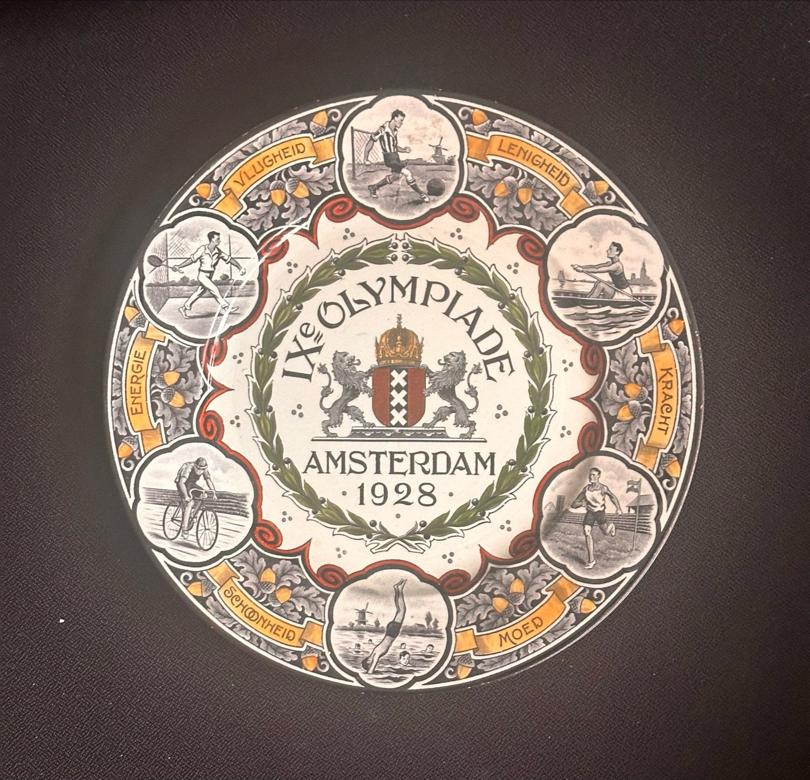 Zeldzaam bord IXe Olympiade Amsterdam 1928 - Société Céramiq, Ophalen of Verzenden