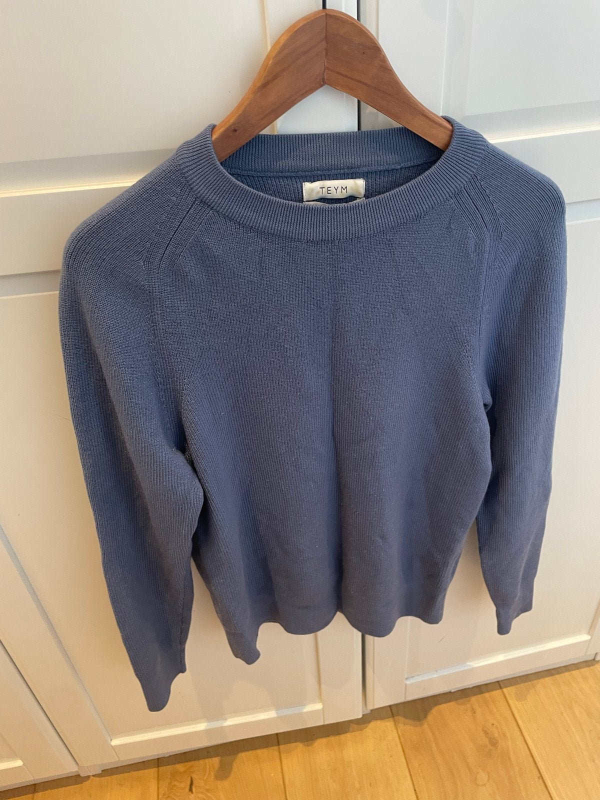 Teym merinowol trui XS (valt als S), Ophalen of Verzenden, Gedragen, Maat 36 (S), Blauw